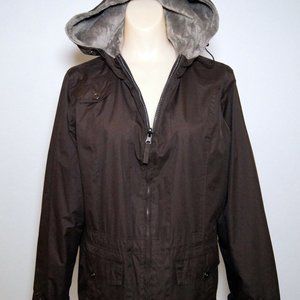 Women's Large brown lined raincoat